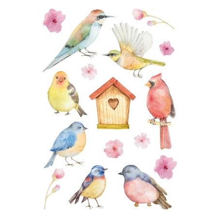 144x Vogel en bloemen stickertjes voor kinderen