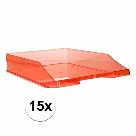 15 pcs letter tray transparent red A4 size