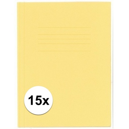 Opbergmappen folio formaat geel 15 stuks