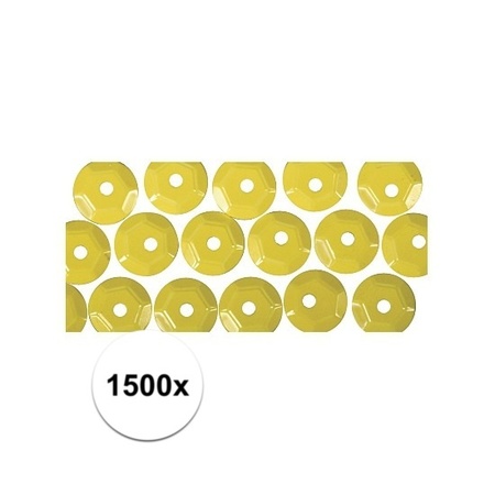 1500x Geelkleurige pailletten 6 mm