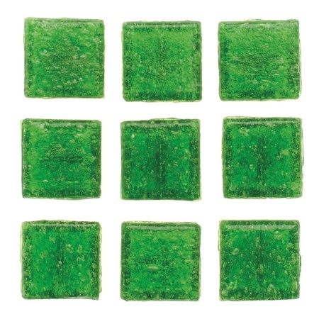 150x stuks vierkante mozaiek steentjes groen 2 x 2 cm