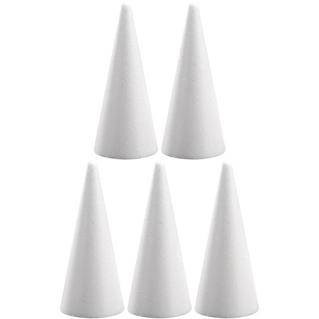 15x Hobby/DIY styrofoam cone shapes 20 cm