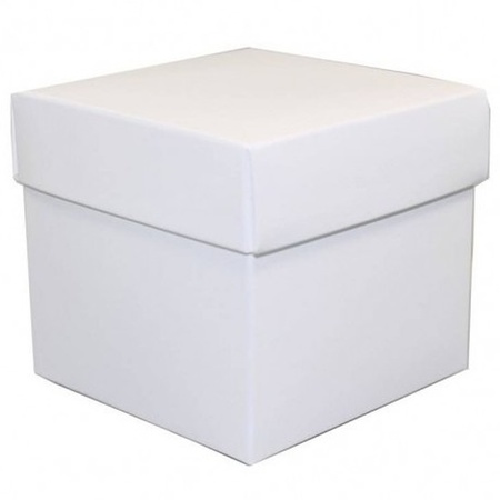 15x White gift boxes 10 cm square