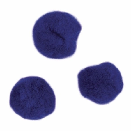 180x Donkerblauw decoratieve pompons 15 mm