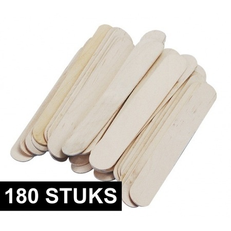 180x Knutsel stokjes van hout naturel 150 x 20 mm