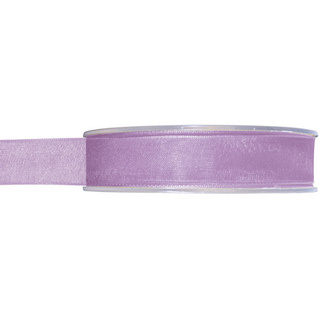 1x Hobby/decoration lilac organza ribbons 1,5 cm/15 mm x 20 meters
