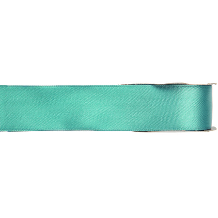 1x Hobby/decoration mint green satin ribbons 1,5 cm/15 mm x 25 meters