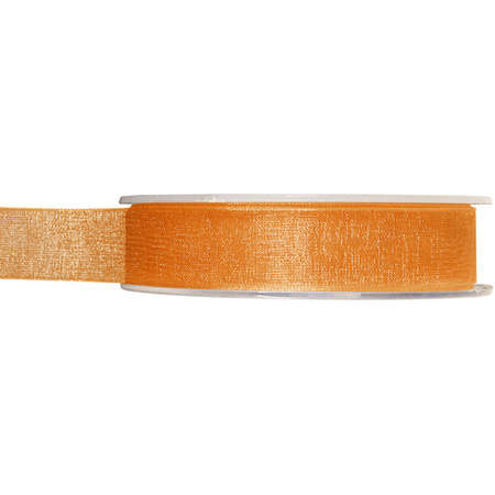 Satin deco ribbons set 3x rolls - brown/orange/red - 1,5 cm x 20 meters - hobby/decoration