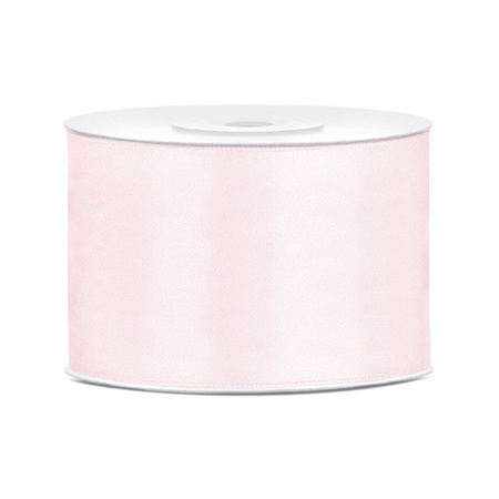 1x Hobby/decoration powder pink satin ribbon 5 cm/50 mm x 25 meters