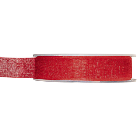 Satin deco ribbons set 3x rolls - brown/orange/red - 1,5 cm x 20 meters - hobby/decoration
