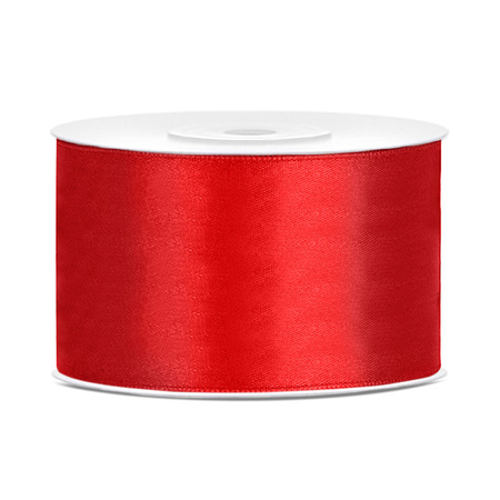 Set of 2x pieces decoration ribbons - red and mintgreen - 38 mm x 25 meters