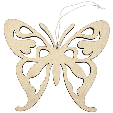 1x Houten vlinders 16,5 x 14 cm ophang decoratie