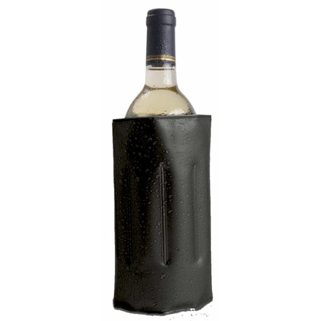 1x Cooling elements sleeves black for wine/champagne bottles 34 x 18 cm