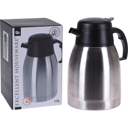 1x Koffie/thee thermoskan RVS 1500 ml