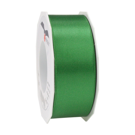 1x Luxury Hobby/decoration green pink satin ribbons 4 cm/40 mm x 25 meters