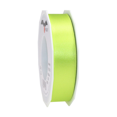 1x Luxury Hobby/decoration lime green pink satin ribbons 2,5 cm/25 mm x 25 meters