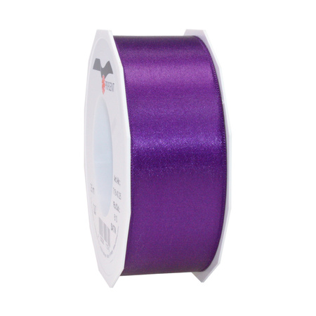 Satin presents ribbon - 2 purple colours - 25m x 4 cm