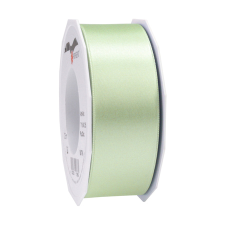 1x Luxury Hobby/decoration pastel green pink satin ribbons 4 cm/40 mm x 25 meters