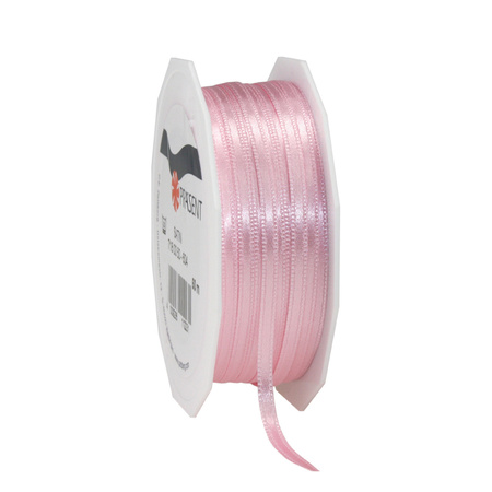 1x Luxury Hobby/decoration pink pink satin ribbons 0,3 cm/3 mm x 50 meters