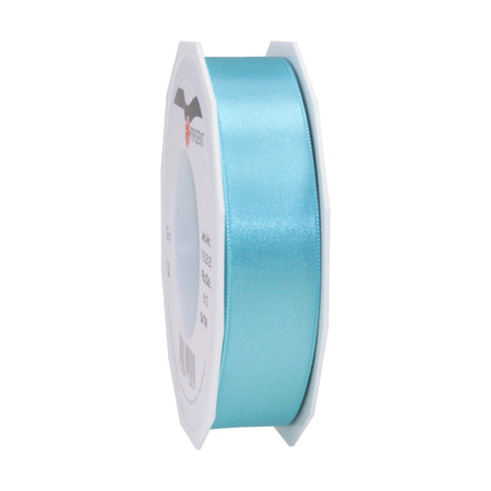 1x Luxury Hobby/decoration turquoise pink satin ribbons 2,5 cm/25 mm x 25 meters