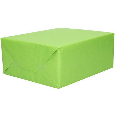 4x Rolls kraft wrapping paper happy birthday pack - green print 200 x 70 cm