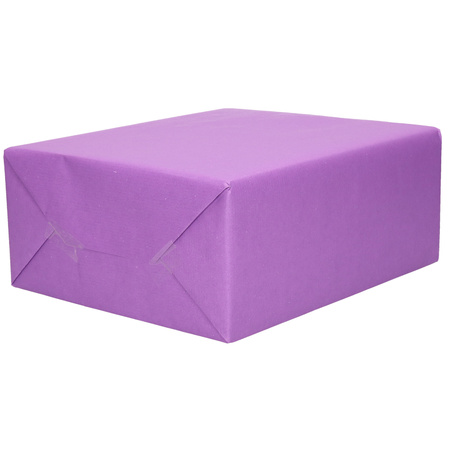 6x Rolls kraft wrapping paper rainbow pack - purple 200 x 70 cm