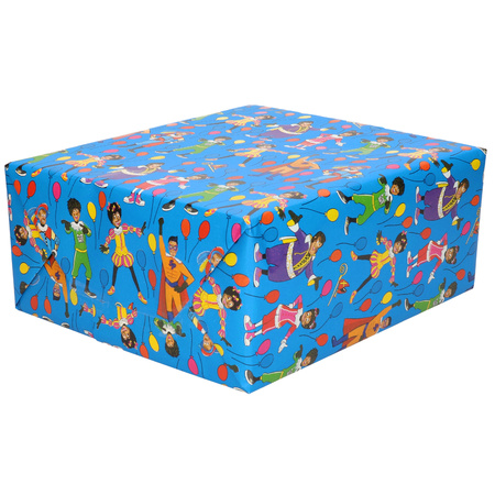 1x Saint Nicholas club wrapping paper blue 200 x 70 cm