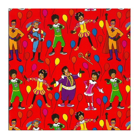 6x Saint Nicholas club wrapping paper red/blue/yellow 200 x 70 cm