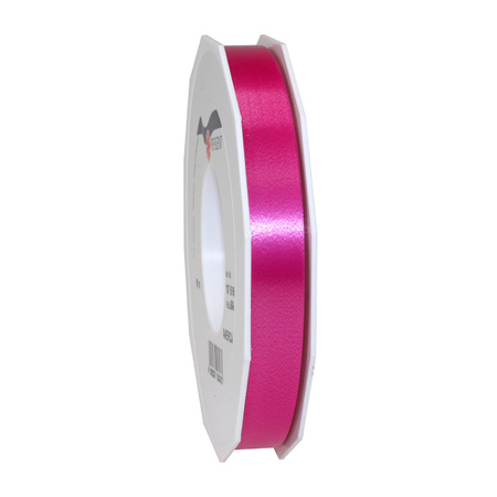 Hobby/decoration ribbons black and fuchsia pink 1,5 cm x 91 meters