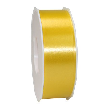1x XL Hobby/decoration yellow pink plastic ribbons 4 cm/40 mm x 91 meters