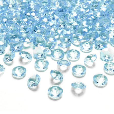 200x Hobby/decorative turquoise blue diamonds/stones 12 mm/1.2 cm