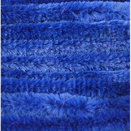 20x Blauw chenille draad 14 mm x 50 cm