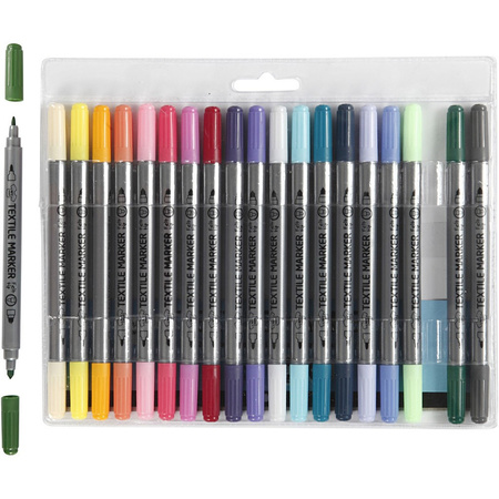 20x Colored water-based textile markers