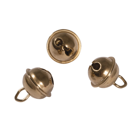 20x Gouden metalen belletjes met oog 11 mm hobby/knutsel benodigdheden