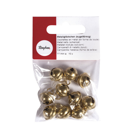 20x Gold metal bells 11 mm hobby/DIY/craft supplies