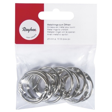 20x Metal rings with opening 25 mm