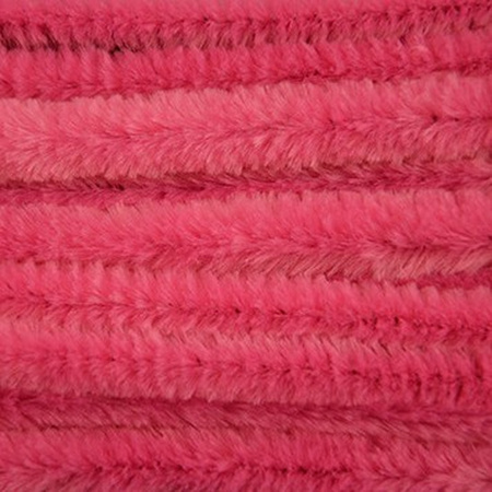 20x Roze chenille draad 14 mm x 50 cm