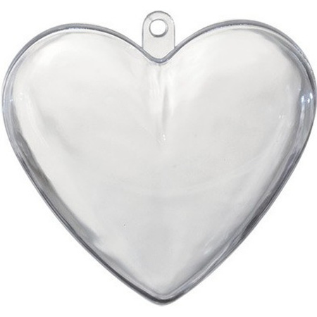 20x Transparent plastic heart 8 cm decoration hobby/DIY material