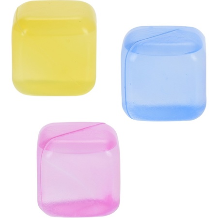 24x Plastic grote herbruikbare ijsklontjes/ijsblokjes gekleurd