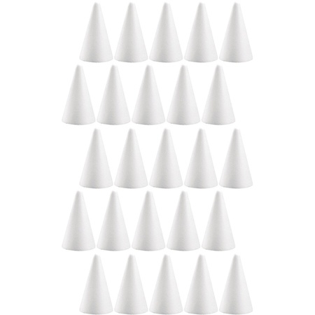 25x Hobby/DIY styrofoam cone shapes 12 cm