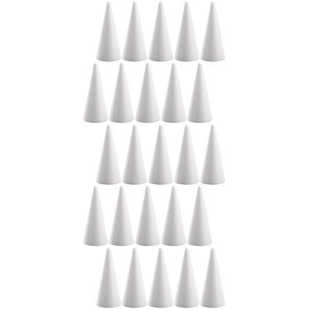 25x Hobby/DIY styrofoam cone shapes 20 cm