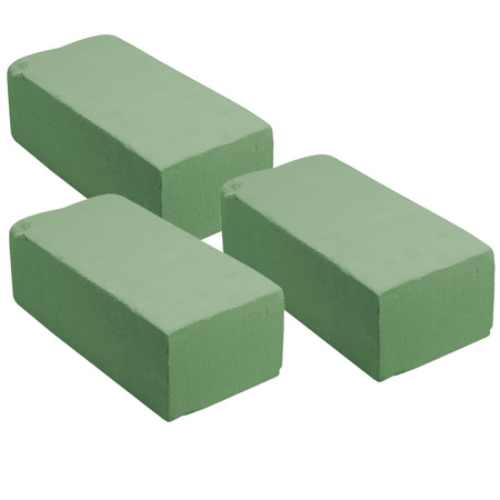 2x Blokken rechthoekig groen steekschuim/oase nat 20 x 10 x 7 cm
