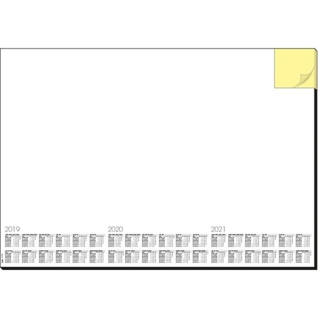 2x Bureauleggers van papier 59.5 x 41 cm met kalender design memo white