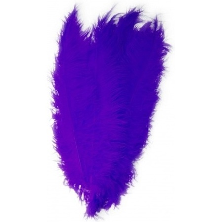 2x Large purple ostrisch decoration feathers 50 cm