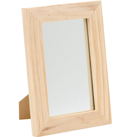 2x Wood mirrors 13,5 x 19,5 cm DIY arts and crafts materials