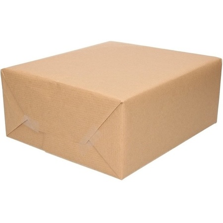 2x Wrapping/gift paper craft brown rolls 500 x 70 cm