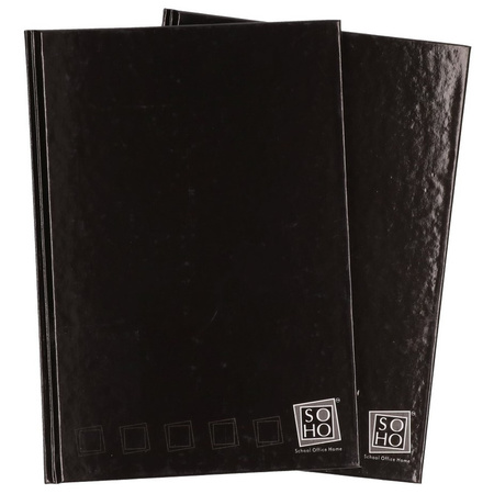 2x Luxury black notebook lined A4 format