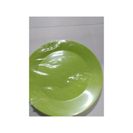 2x pieces breakfast/dinner plastic camping plates 26 cm green
