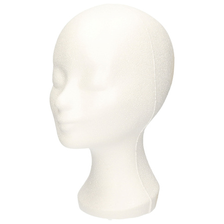 Wit paspop hoofd van piepschuim 30 cm 2 stuks