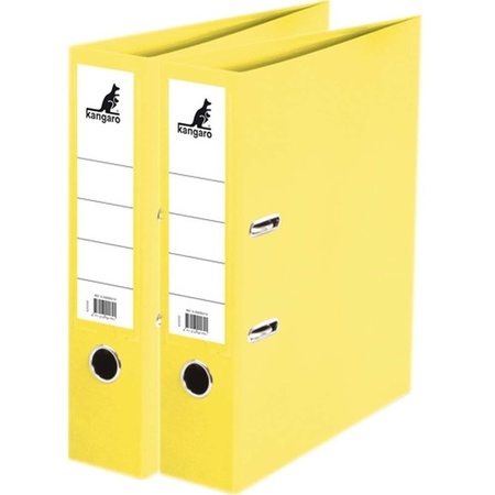 2x Ring binder folder yellow 75 mm A4